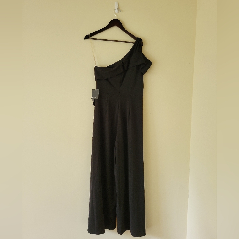 NWT Marina Black One Shoulder Jumpsuit - Picture 3 of 14